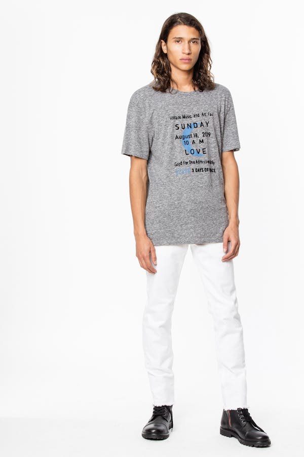 쟈딕 앤 볼테르 옴므 티셔츠 Zadig &amp; Voltaire Tommy Sunday T-shirt,MOTTLED GRAY